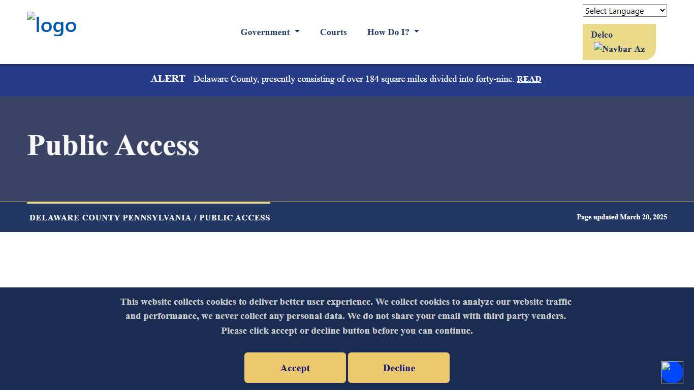 Public Access Delaware County Pennsylvania