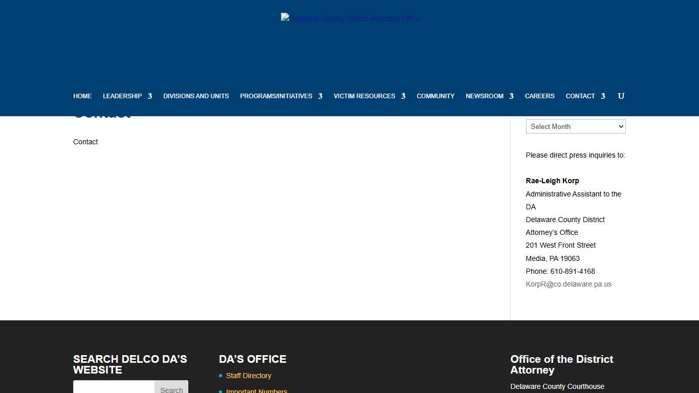 Contact - Delaware County District Attorneys Office
