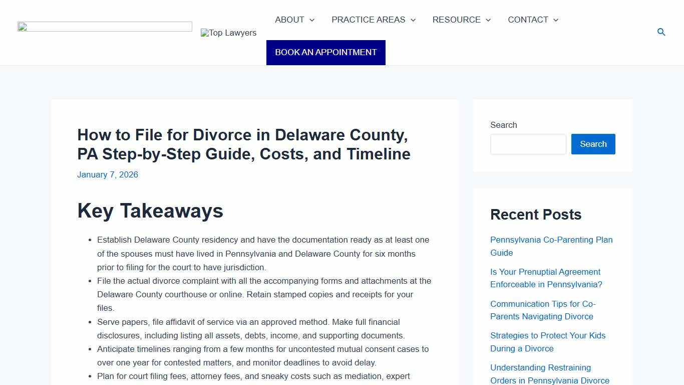 How to File for Divorce in Delaware County, PA Step-by-Step Guide, Costs, and Timeline -